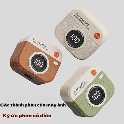 Tai Nghe Bluetooth Không Dây Hình Camera Cổ Điển TWS True In-Ear ENC - Giảm Tiếng Ồn, Màn Hình LED Cảm Ứng, Âm Thanh Sống Động