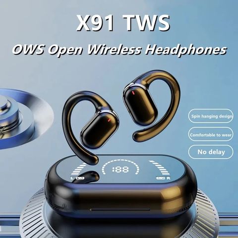 Tai nghe Bluetooth không dây X91 OWS V5.3 chống nước IPX5 - Âm thanh HD, điều khiển cảm ứng thông minh, thời gian sử dụng 48 giờ