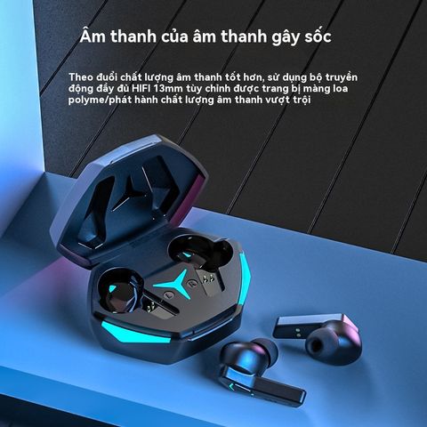 Tai Nghe Không Dây Bluetooth DX22 V5.5 TWS Chơi Game Không Độ Trễ, Chế Độ Âm Nhạc & Micro, Âm Thanh HiFi, Chống Nước
