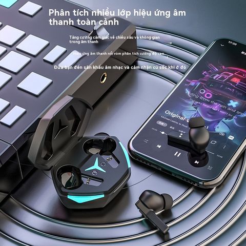 Tai Nghe Không Dây Bluetooth DX22 V5.5 TWS Chơi Game Không Độ Trễ, Chế Độ Âm Nhạc & Micro, Âm Thanh HiFi, Chống Nước