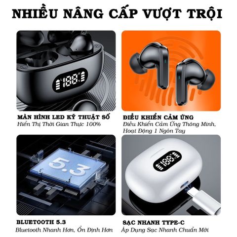 Tai Nghe Bluetooth F05 TWS Không Dây - Âm Thanh Hi-Fi, LED Hiển Thị, Chống Nước, Điều Khiển Cảm Ứng, Pin 300mAh
