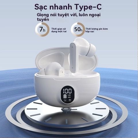 Tai Nghe Bluetooth 5.4 D56 Không Dây Chống Ồn - Tai Nghe Sport Gaming Điều Khiển Cảm Ứng, Âm Thanh Bass Mạnh Mẽ, Thời Gian Sử Dụng 4-8 Giờ
