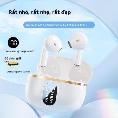 Tai nghe Bluetooth không dây J08 TWS V5.4 - Giảm tiếng ồn CVC8.0, Màn hình LED, Âm thanh Hi-Fi Stereo, Hộp sạc chống nước