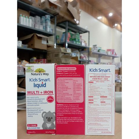 (Hàng nhập khẩu) Sắt nước Nature's Way Kids Smart Multi Iron Liquid