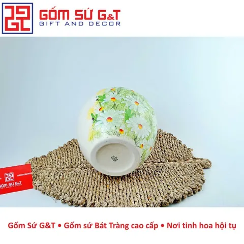Lọ Hoa Trang Trí Vò Vẽ Cúc Họa Mi Gốm Sứ G&T - Tinh Tế, Nghệ Thuật, Đẹp Mắt Cho Không Gian Sống
