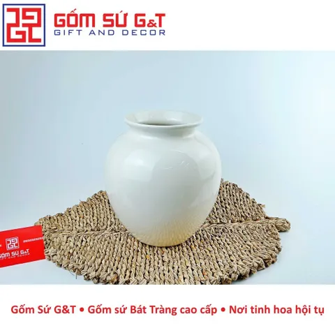 Lọ Hoa Trang Trí Vò Vẽ Cúc Họa Mi Gốm Sứ G&T - Tinh Tế, Nghệ Thuật, Đẹp Mắt Cho Không Gian Sống