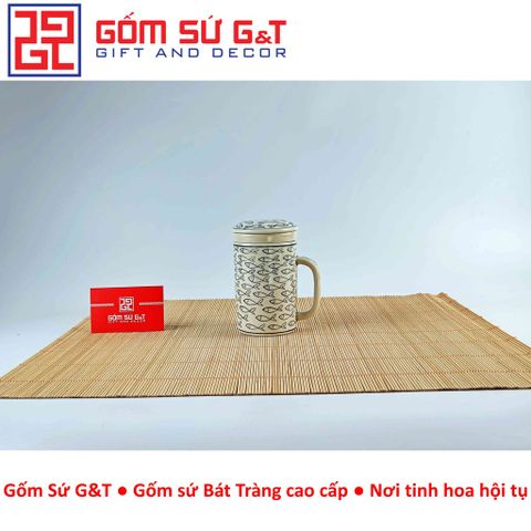 Cốc Lọc Trà Gốm Sứ Vẽ Cá Đàn - Phụ Kiện Thời Trang Nhà Bếp Cao Cấp cho Trà Việt Nam