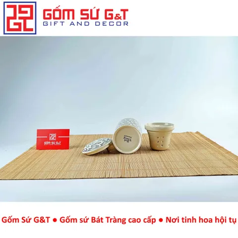 Cốc Lọc Trà Gốm Sứ Vẽ Cá Đàn - Phụ Kiện Thời Trang Nhà Bếp Cao Cấp cho Trà Việt Nam
