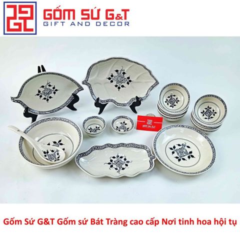 Bộ Đồ Ăn Gốm Sứ 6 Người Vẽ Hoa Móc - Bộ Tô, Bát, Chén, Đĩa Sang Trọng Cho Mọi Bữa Tiệc