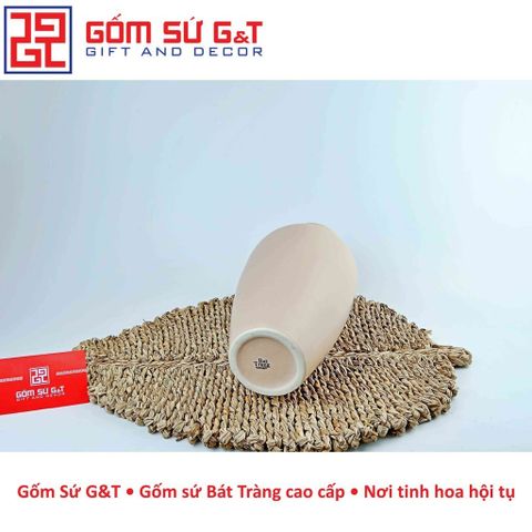 Lọ Hoa Gốm Sứ Dáng Đùi Dế Vẽ Cam - Vật Phẩm Phong Thủy Trang Trí Nhà Cửa, Quà Tặng Ý Nghĩa