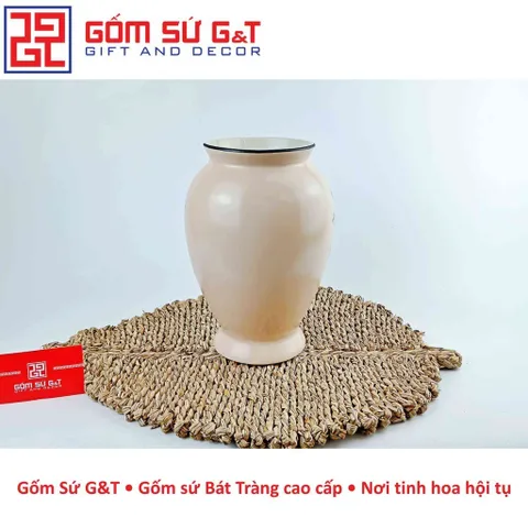 Lọ Hoa Gốm Sứ Đùi Dế Vẽ Chim Hoa Phù Dung - Trang Trí Nhà Cửa Sang Trọng Thêm Phong Cách Việt