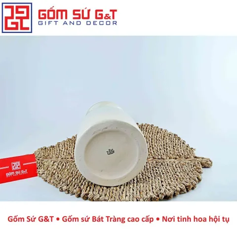 Lọ Hoa Gốm Sứ Dáng Phích Miệng Loe Vẽ Hoa Loa Kèn - Trang Trí Nhà Cửa Độc Đáo và Sang Trọng