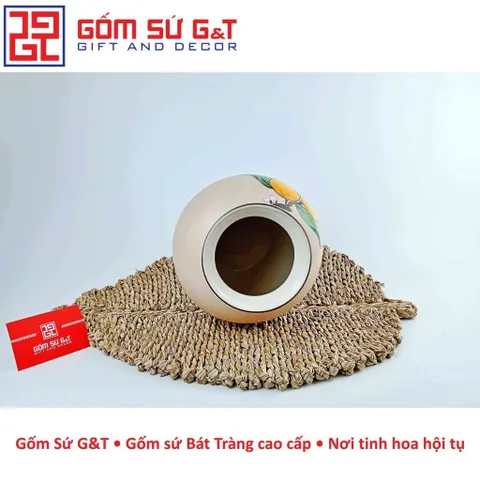 Lọ Hoa Gốm Sứ Dáng Vò Vẽ Cam - Trang Trí Nhà Cửa Sang Trọng và Đẹp Mắt