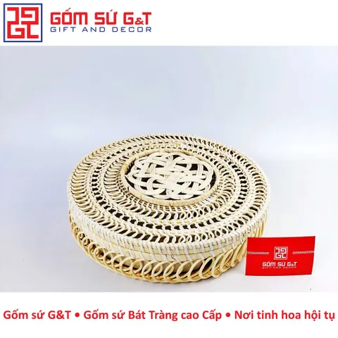 Bộ Khay Mứt Tết Vẽ Bông Sen Gốm Sứ G&T - Đồ Trang Trí Tết Sang Trọng, Quà Tặng Thú Vị Cho Ngày Lễ