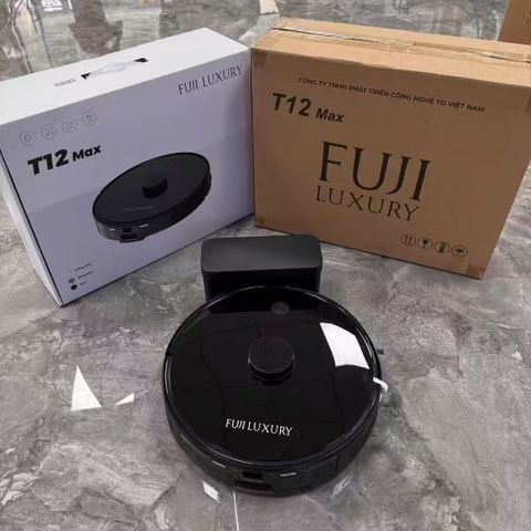 Robot Hút Bụi Lau Nhà Thông Minh Fuji Luxury T12 Max - Màu Đen, Công Nghệ TrueMapping, Điều Khiển Giọng Nói, Tiết Kiệm Thời Gian Dọn Dẹp