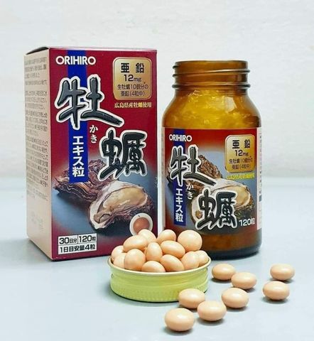 Viên uống tinh chất hàu tươi Orihiro Nhật Bản - Hỗ trợ tăng cường sinh lực nam giới, 120 viên bổ sung kẽm và vitamin B