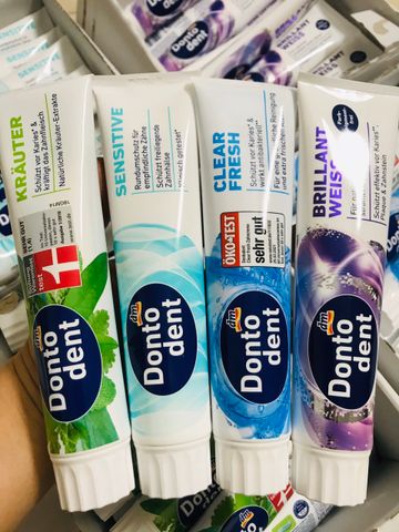 Kem Đánh Răng Dontodent Đức - 4 Màu Hương Thơm Mát, Chăm Sóc Răng Miệng Hiệu Quả, Bảo Vệ Nướu Răng Khoé Mạnh