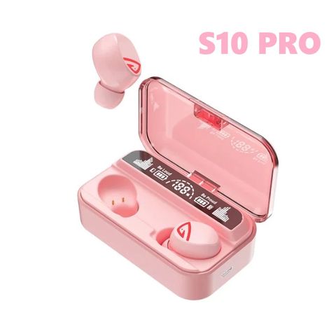 Tai Nghe Không Dây S10 Pro TWS Bluetooth 5.2 - Âm Thanh Hifi, Chống Ồn, Kiêm Sạc Dự Phòng 2200mAh, Chống Nước, Cảm Ứng