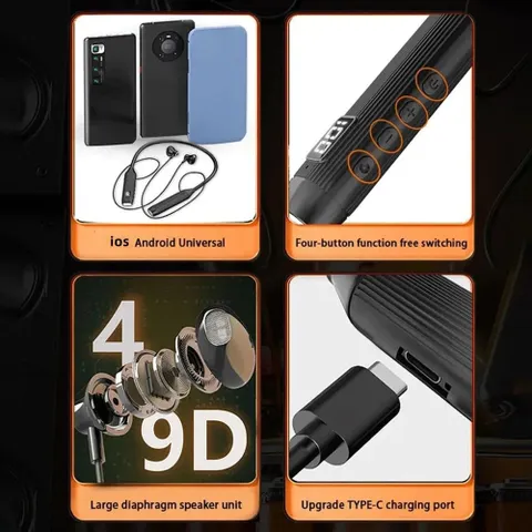 Tai Nghe Không Dây Bluetooth L08 TWS Thể Thao Đeo Cổ, Âm Thanh Nổi, Thời Gian Sử Dụng 10 Giờ, Màn Hình LED, Âm Thanh Trung Thực Cao
