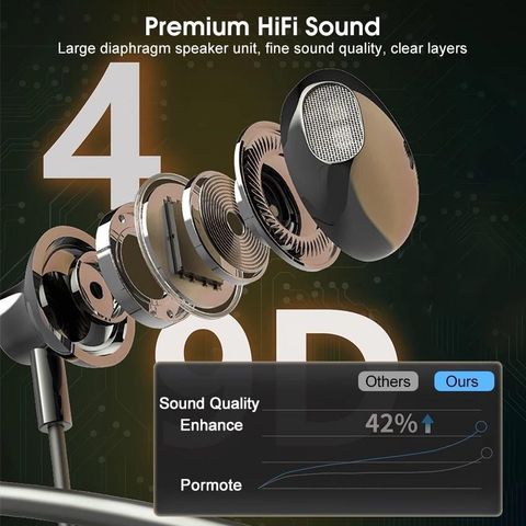 Tai Nghe Không Dây Bluetooth L08 TWS Thể Thao Đeo Cổ, Âm Thanh Nổi, Thời Gian Sử Dụng 10 Giờ, Màn Hình LED, Âm Thanh Trung Thực Cao