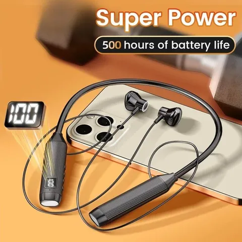 Tai Nghe Không Dây Bluetooth L08 TWS Thể Thao Đeo Cổ, Âm Thanh Nổi, Thời Gian Sử Dụng 10 Giờ, Màn Hình LED, Âm Thanh Trung Thực Cao