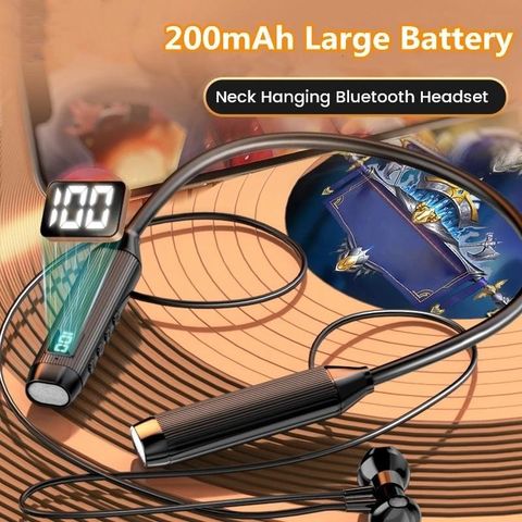 Tai Nghe Không Dây Bluetooth L08 TWS Thể Thao Đeo Cổ, Âm Thanh Nổi, Thời Gian Sử Dụng 10 Giờ, Màn Hình LED, Âm Thanh Trung Thực Cao