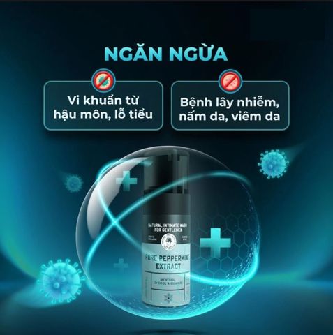 Dung dịch vệ sinh nam dạng bọt tinh chất bạc hà Shell Pure Peppermint Extract