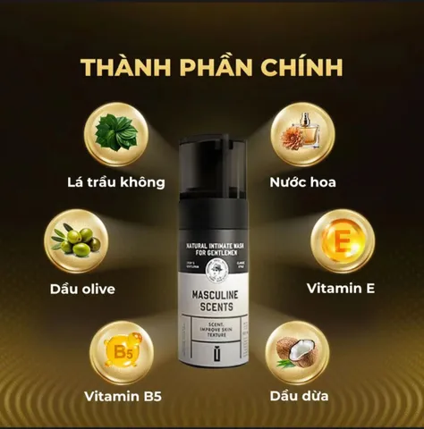 Dung dịch vệ sinh nam dạng bọt Shell Masculine 100ml - Sạch sẽ, kháng khuẩn, hương thơm nam tính, cải thiện màu da vùng nhạy cảm