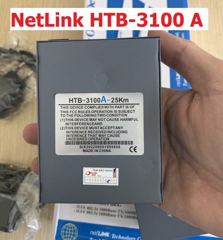 Bộ Chuyển Đổi Quang Điện Mercury HTB-GS-03 A/B & NetLink HTB-3100 - Tốc Độ 100Mbps, Khoảng Cách 25km, Kèm 2 Adapter