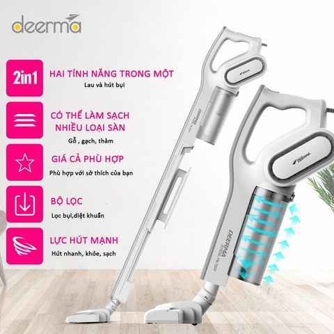 Máy Hút Bụi Cầm Tay Deerma DX700 - Công Nghệ Lốc Xoáy Pro Cyclone, Bộ Lọc HEPA, Thiết Kế Nhỏ Gọn, Lực Hút Mạnh 600W
