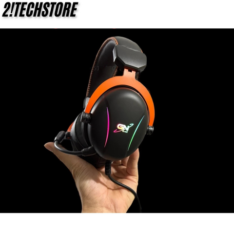 Tai Nghe Chơi Game G-NET GX6 7.1 LED RGB - Tai Nghe Gaming Đen Cam, Âm Thanh Sống Động, Mic Có Thể Uốn, Phụ Kiện Máy Tính Chất Lượng