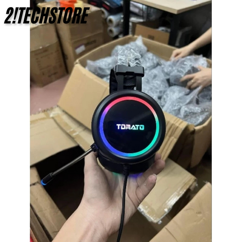 Tai Nghe Chụp Tai Tomato SK53 - Âm Thanh 7.1, Đèn LED RGB 7 Màu, Phụ Kiện Gaming Chuyên Nghiệp, Chơi Game PUBG, Thiết Kế Thời Trang