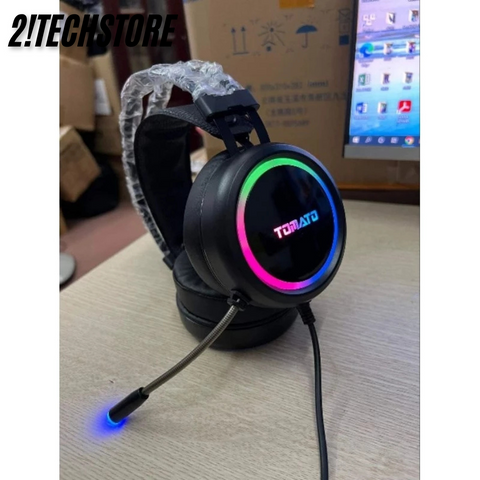 Tai Nghe Chụp Tai Tomato SK53 - Âm Thanh 7.1, Đèn LED RGB 7 Màu, Phụ Kiện Gaming Chuyên Nghiệp, Chơi Game PUBG, Thiết Kế Thời Trang