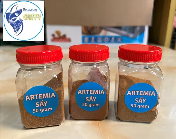 Combo Artemia Sấy Khô 50g & Cám T10 50g cho Cá Cảnh - Thức Ăn Dinh Dưỡng Chất Lượng Cao 72% Đạm