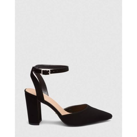 Giày Cao Gót Nữ Da Lộn Màu Đen Size 39 Novo - Phong Cách Thanh Lịch và Nữ Tính, Gót Vuông 8.5cm