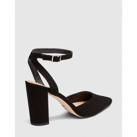 Giày Cao Gót Nữ Da Lộn Màu Đen Size 39 Novo - Phong Cách Thanh Lịch và Nữ Tính, Gót Vuông 8.5cm