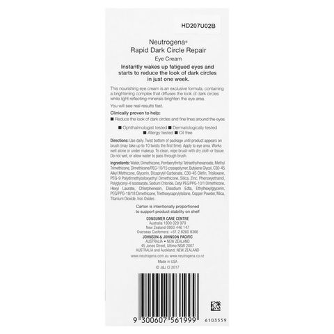 Kem giảm thâm quầng vùng mắt Neutrogena Rapid Tone Repair Dark Circle Eye Cream 3.9ml 240747