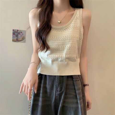 Áo Ba Lỗ Dệt Kim Mùa Hè Màu Be - Thời Trang Thể Thao Năng Động WGWE - Kiểu Dáng Thoải Mái Cho Nữ