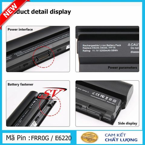 Pin Laptop DELL E6220 E6230 E6320 E6330 E5220 4400-5200mAh - Pin Thay Thế Chất Lượng Cao, Bảo Hành 9 Tháng