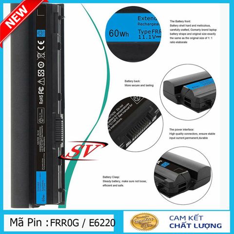 Pin Laptop DELL E6220 E6230 E6320 E6330 E5220 4400-5200mAh - Pin Thay Thế Chất Lượng Cao, Bảo Hành 9 Tháng
