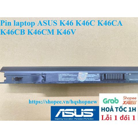 Pin Laptop ASUS K46 K46C K46CA K46CB K46CM K46V - 4 Cell Đen, Sản Phẩm Mới 100%, Bảo Hành Đổi Mới, Phụ Kiện Thiết Bị Số Chính Hãng