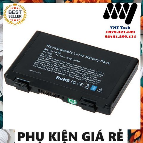 Pin Laptop Asus F52 F82 F83S - 6 Cell Lithium Ion 5200 mAh 11.1V, Bảo Hành 9 Tháng, Hàng Chất Lượng Cao, Giá Tốt