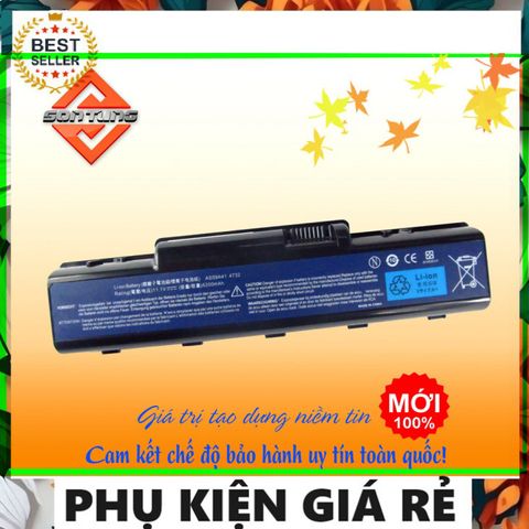 Pin Laptop Acer 6 Cell Li-ion 5200mAh - Thay thế D725, D520, D525, E430, E525, E625, G620 - Bảo hành 9 tháng