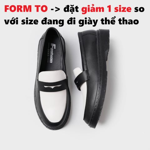 Giày Tây Lười Nam Penny Loafer Da Nguyên Tấm Đen Trắng - Giày Sơn Tùng Thời Trang Cao Cấp, Sang Trọng, Thoải Mái