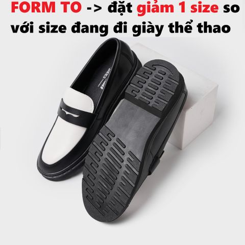 Giày Tây Lười Nam Penny Loafer Da Nguyên Tấm Đen Trắng - Giày Sơn Tùng Thời Trang Cao Cấp, Sang Trọng, Thoải Mái