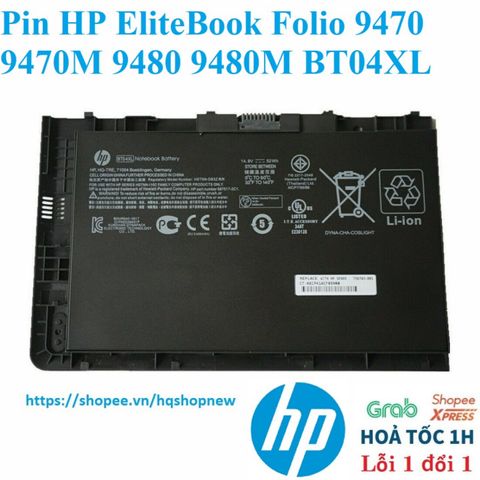 Pin Laptop HP EliteBook Folio 9470 9470M 9480 9480M BT04XL Zin Chính Hãng - Bảo Hành 100% Chất Lượng Cao