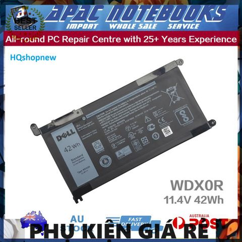 Pin Laptop Dell Inspiron 5378, 13-5378, P69G, P69G001, P58F, P58F001 - Pin Zin Chính Hãng 42w, Đen, Mới 100%