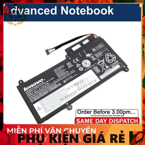 Pin Laptop Lenovo ThinkPad E450 E450C E455 E460 E465 E460C Chính Hãng 47W Đen - Bảo Hành 100% Mới 100%