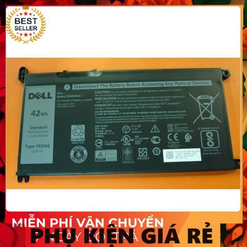 Pin Laptop Dell Inspiron 5481, 5482, 5485, 5491 (2-in-1) YRDD6 - Pin Li-ion 3500 mAh, Chính Hãng Mới 100%