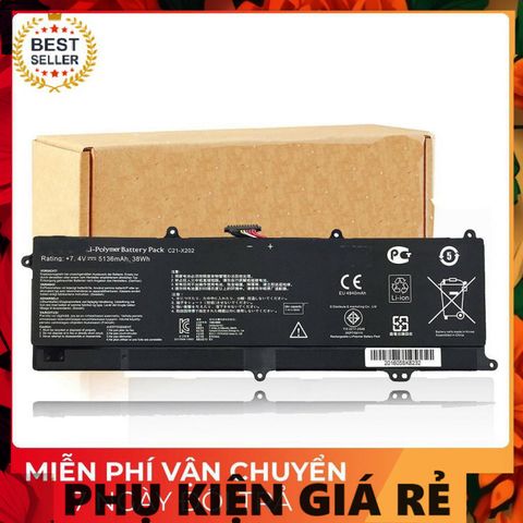 Pin Laptop Asus Vivobook X202E C21-X202 Chính Hãng Màu Đen - Pin 100% Mới Và Bảo Hành Đổi Mới 100%